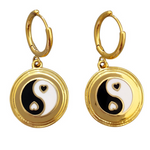 Golden Tai Chi Pattern Earrings