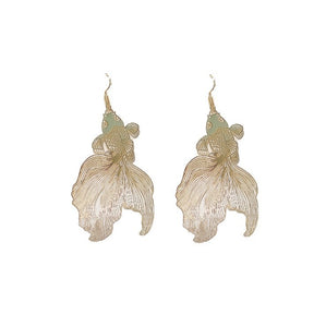 Golden Goldfish Shape Earrings