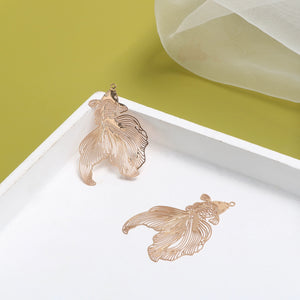 Golden Goldfish Shape Earrings